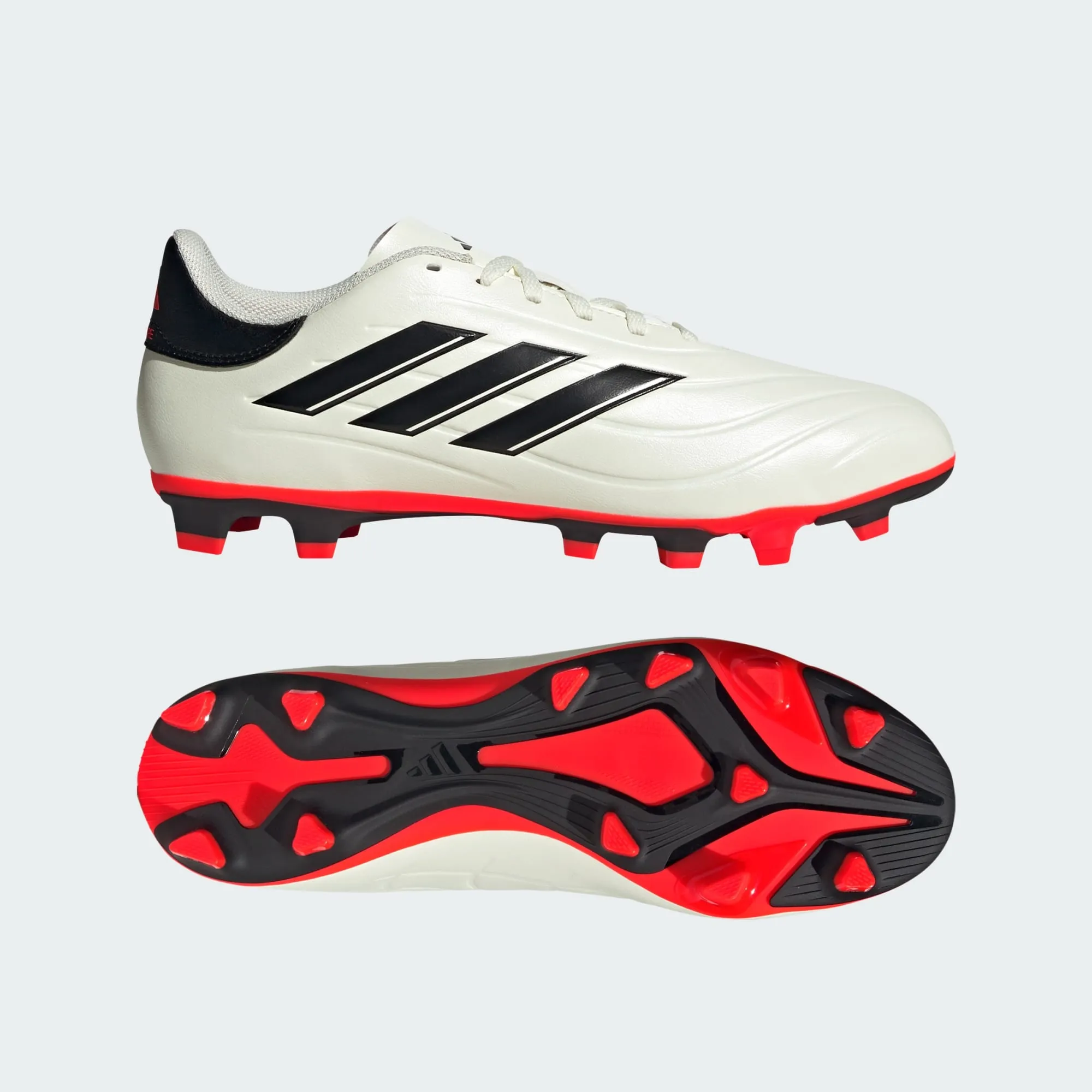 adidas COPA PURE 2 CLUB Flexible Ground Soccer Cleats | Ivory / Core Black / Solar Red | Men's