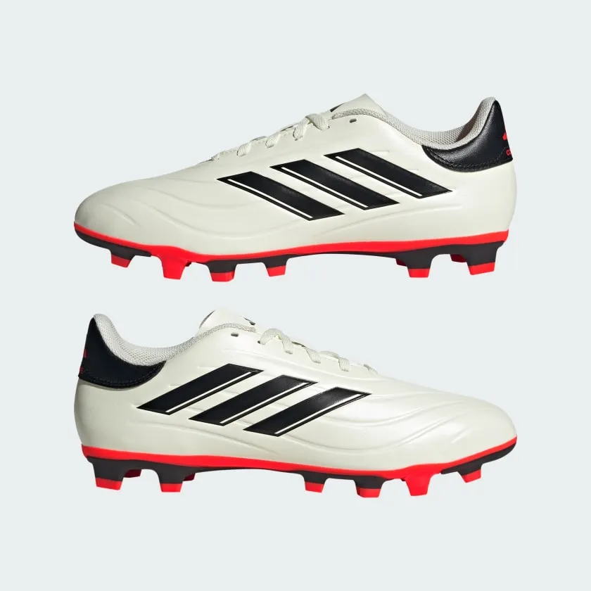adidas COPA PURE 2 CLUB Flexible Ground Soccer Cleats | Ivory / Core Black / Solar Red | Men's