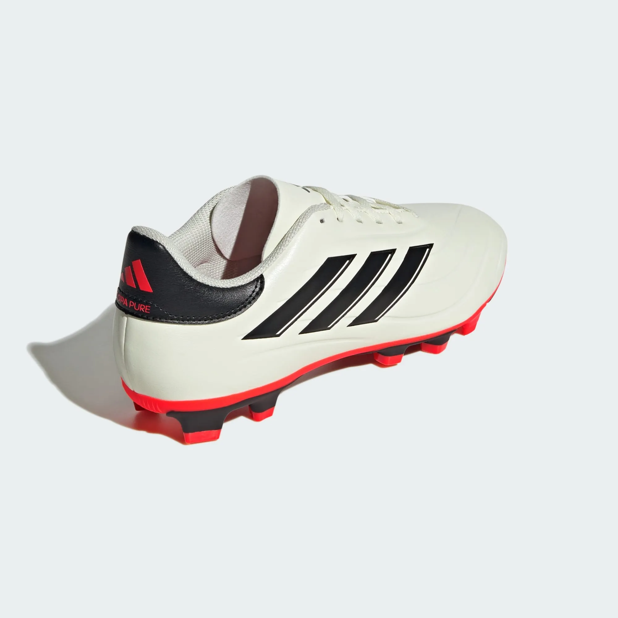 adidas COPA PURE 2 CLUB Flexible Ground Soccer Cleats | Ivory / Core Black / Solar Red | Men's