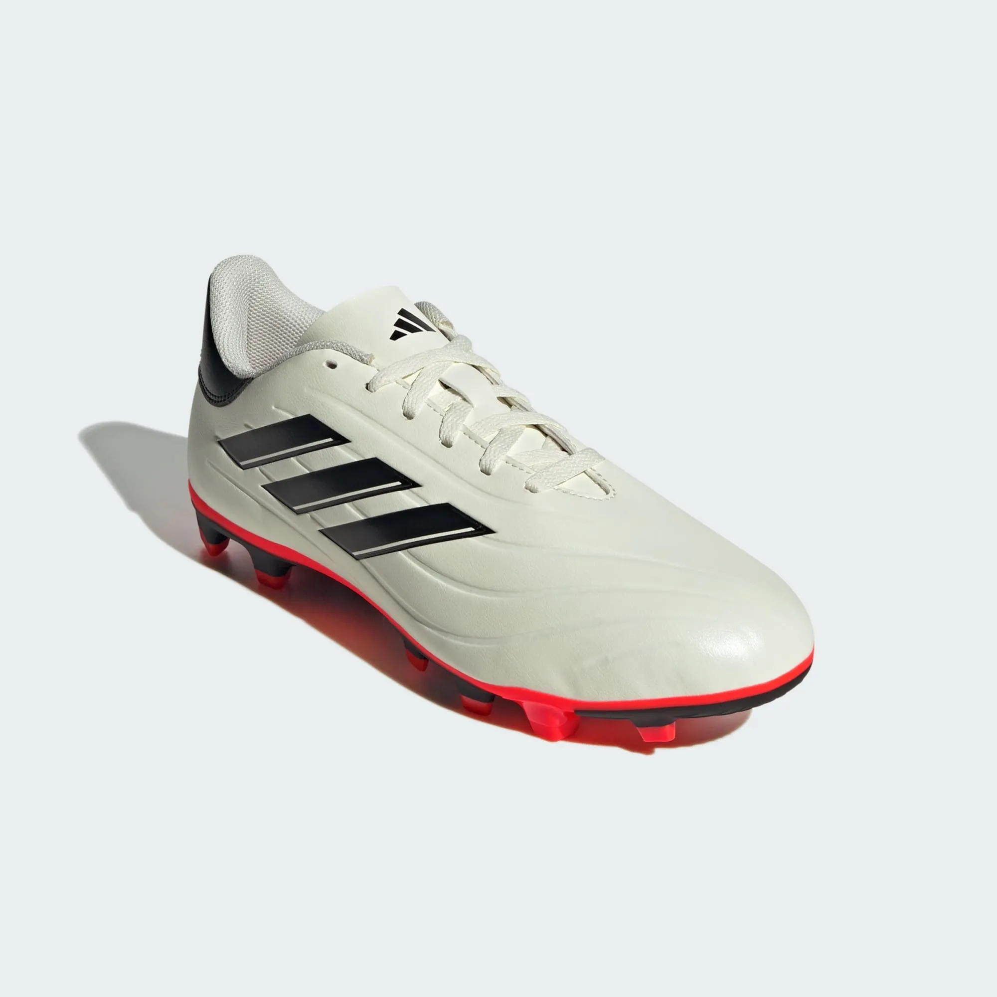 adidas COPA PURE 2 CLUB Flexible Ground Soccer Cleats | Ivory / Core Black / Solar Red | Men's