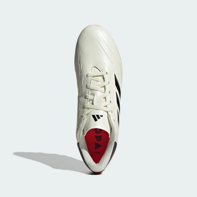 adidas COPA PURE 2 CLUB Flexible Ground Soccer Cleats | Ivory / Core Black / Solar Red | Men's