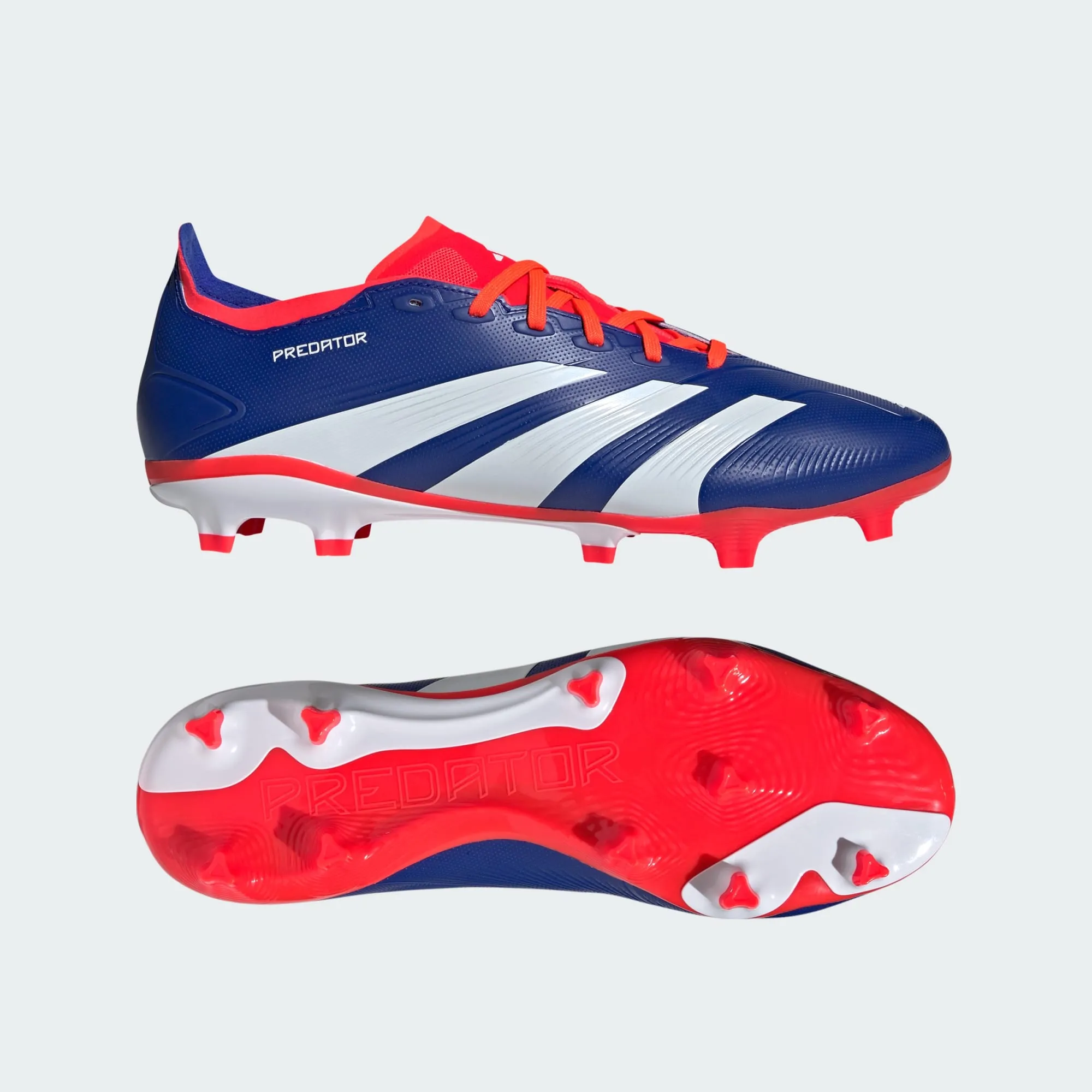 adidas Predator League Firm Ground Soccer Cleats | Lucid Blue-Cloud White-Solar Red | Men's