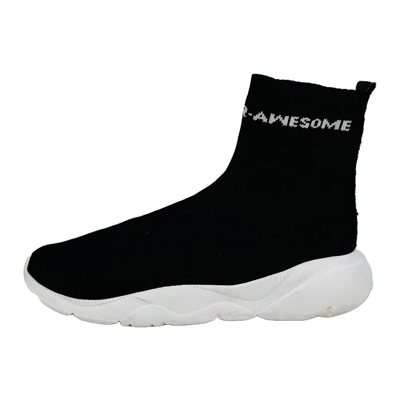 Bershka Men’s Speed Trainer High Top Black Shoes (Size 43)