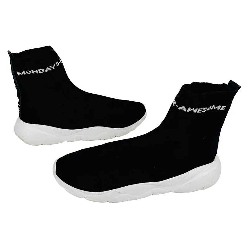 Bershka Men’s Speed Trainer High Top Black Shoes (Size 43)