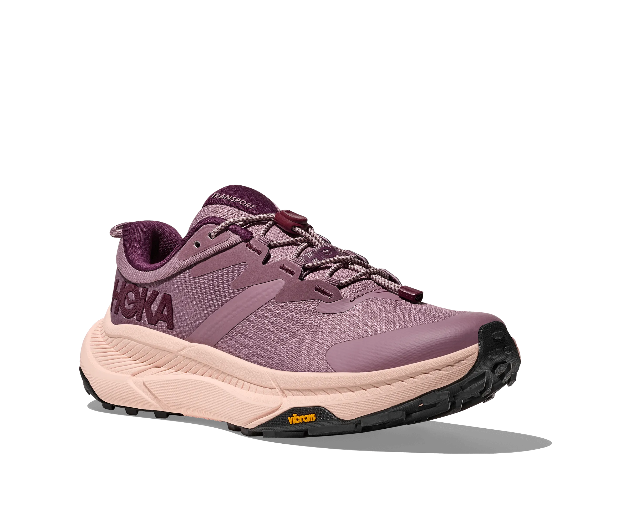 Hoka Women's Transport Walking Shoes- Classic Mauve/ Dawn Light