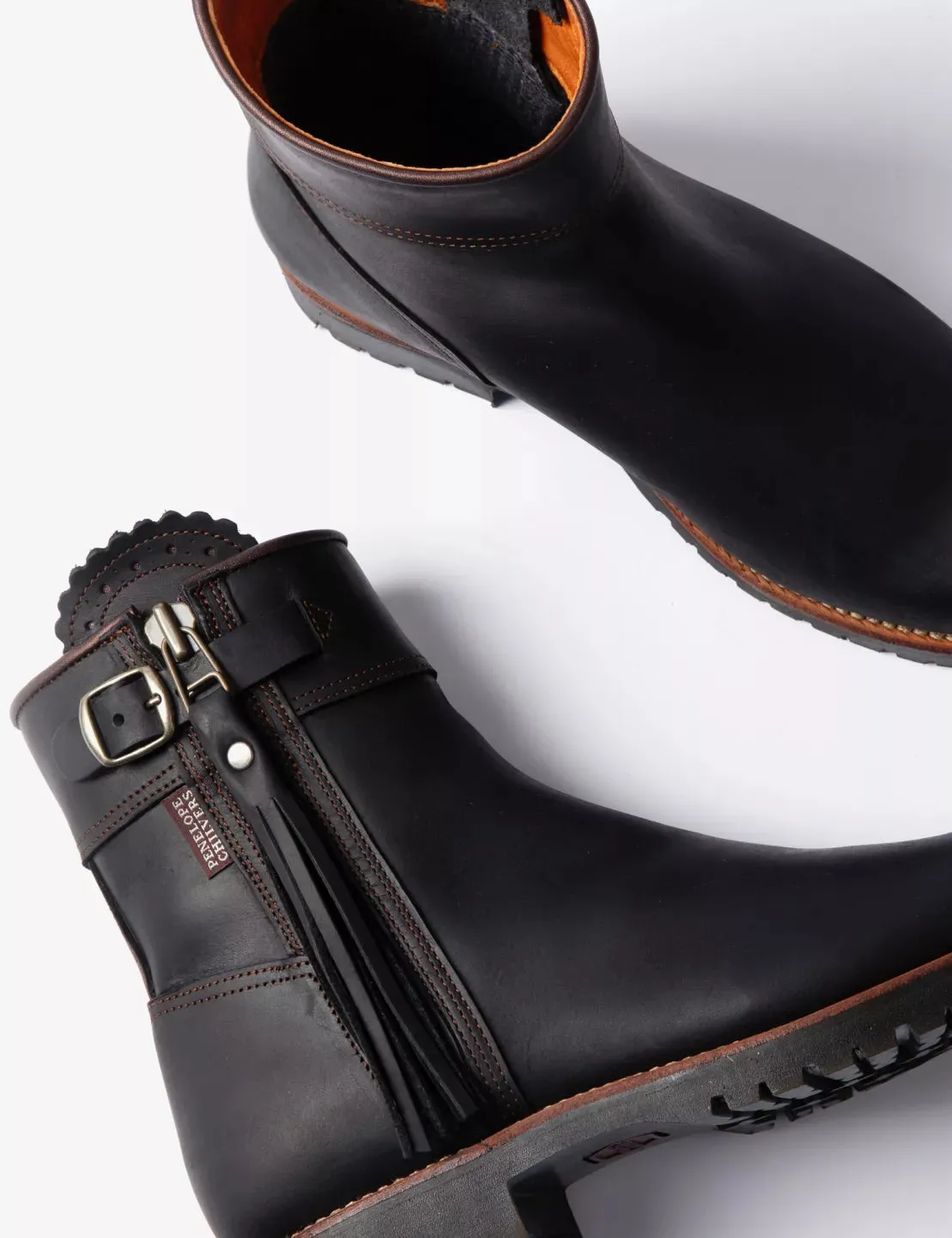 Inclement Cropped Tassel Boot - Black