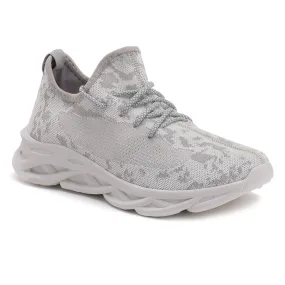 Men's Trackon Knitted Running Sneakers In White