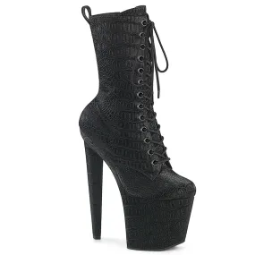 RAZZLE-1040WR Pleaser Reptile Print Platform Lace Up Ankle Boots