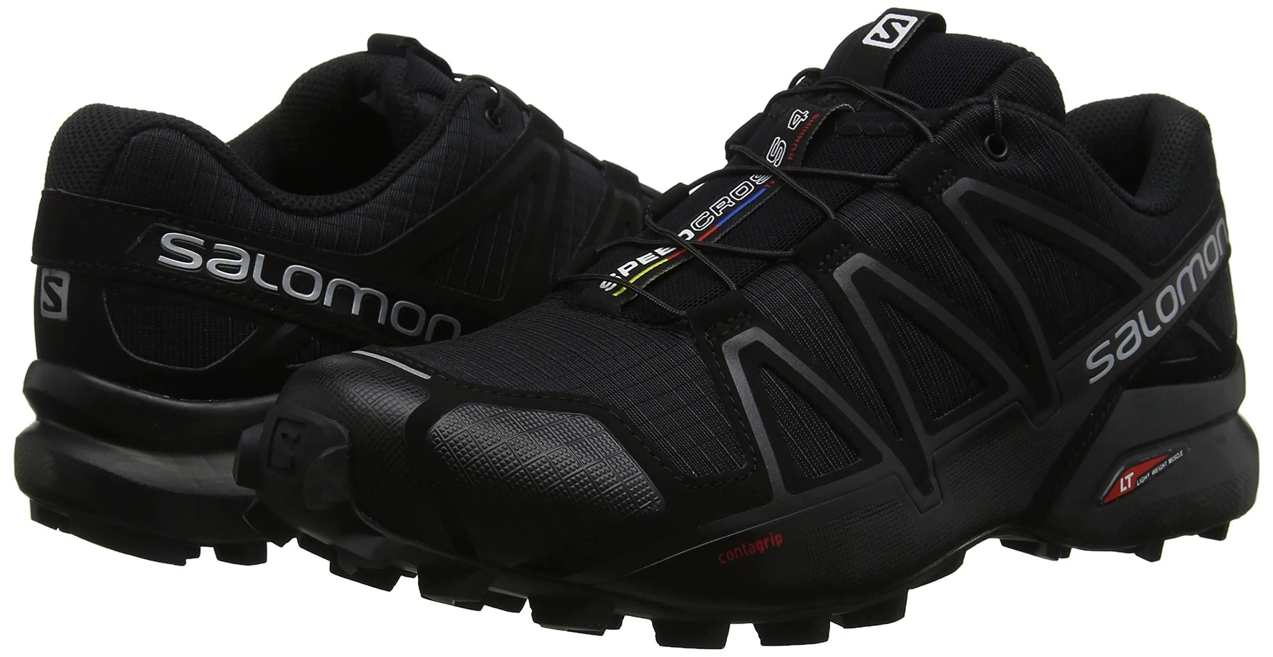 Salomon Men's Speedcross 4 Trail Running Shoes, Black/Black/BLACK METALLIC, 9.5