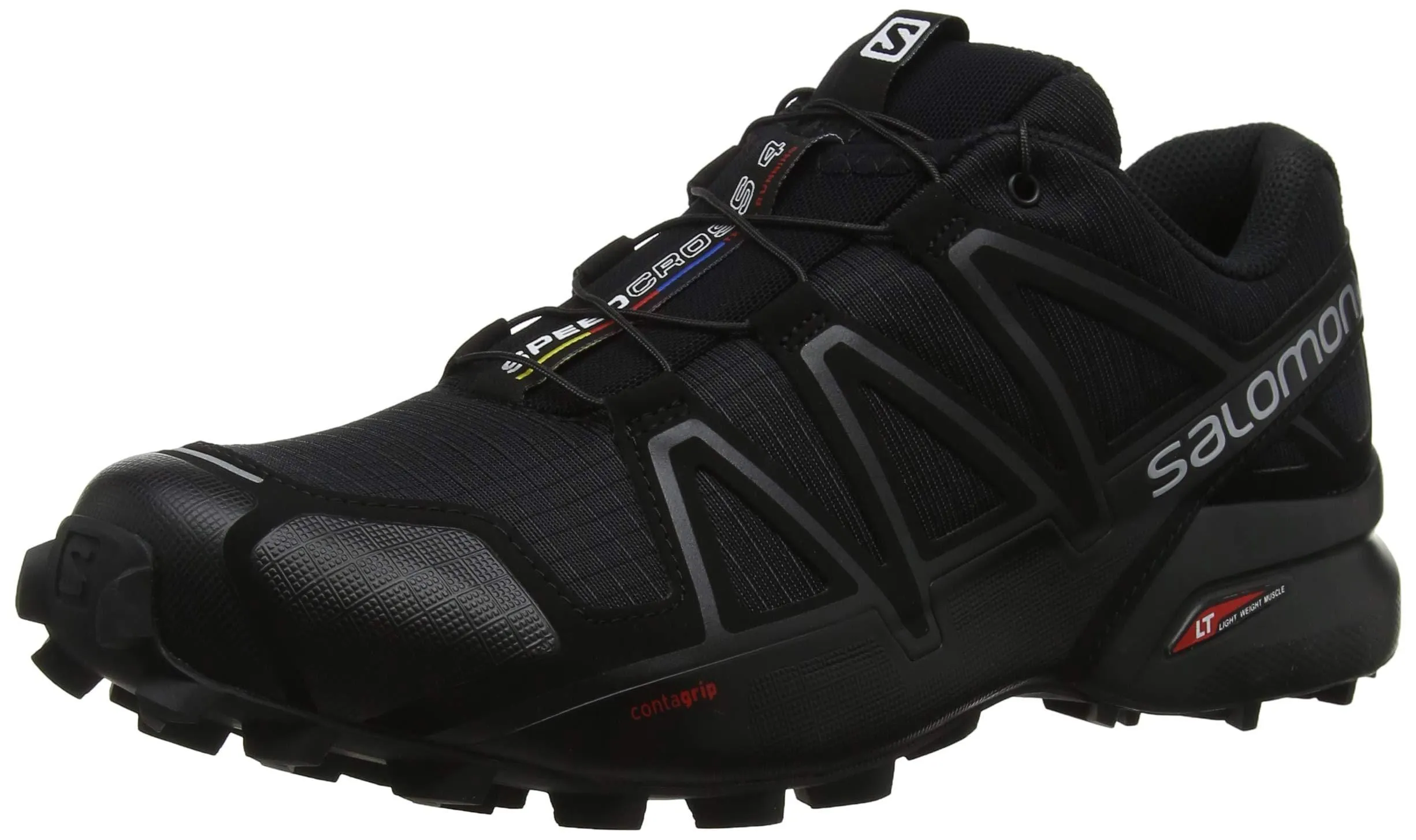 Salomon Men's Speedcross 4 Trail Running Shoes, Black/Black/BLACK METALLIC, 9.5